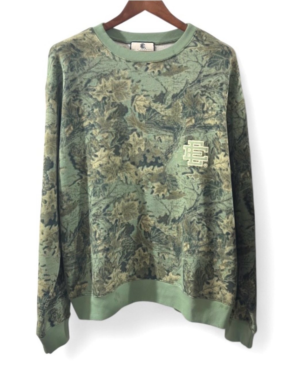 Eric Emanuel Green Camo Crewneck Sweatshirt Size Men’s XL